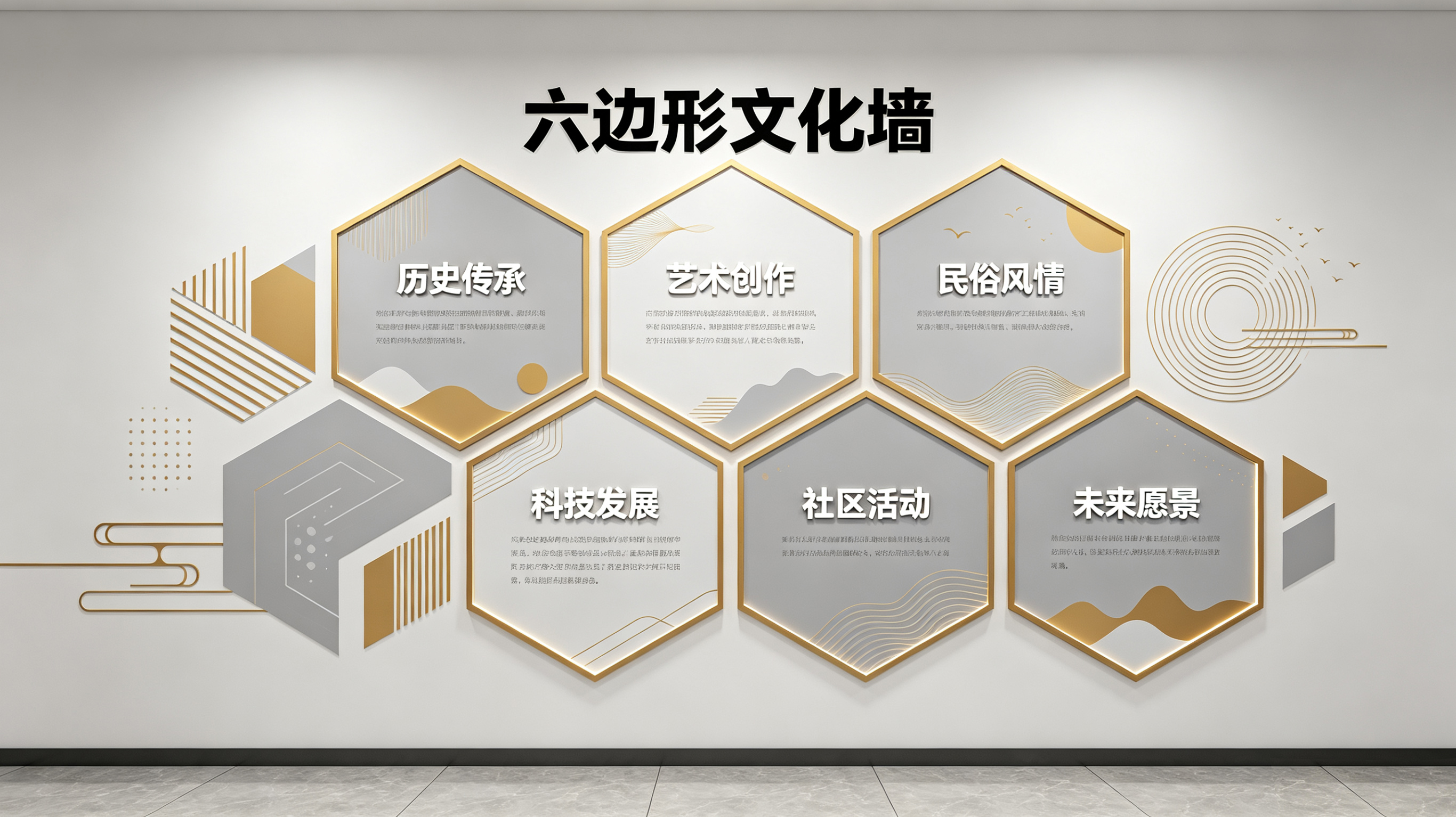 北川企业文化墙 | 六边形信息美学